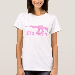 Rosa AR15 Lets Party abgenutzt Aussehen T-Shirt
