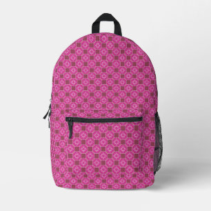 Rosa Arabesken-Stern-Blumen nahtloses Muster Bedruckter Rucksack