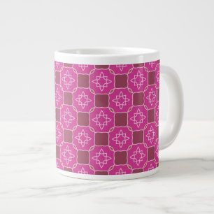 Rosa Arabesken-Stern-Blumen-Nahtloses Muster Jumbo-Tasse