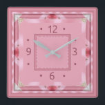 Rosa Art Deco Quadratische Wanduhr<br><div class="desc">Großartiges Design. Du wirst es wie andere Liebe bekommen. Sie können dieses Design auch für andere Produkte verwenden oder Ihren Text hinzufügen. Vielen Dank. Folgen Sie mir für mehr. Ich wünsche Ihnen einen schönen Tag.</div>