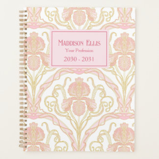 Rosa Art Nouveau Floral Feminine Geschäft Planer
