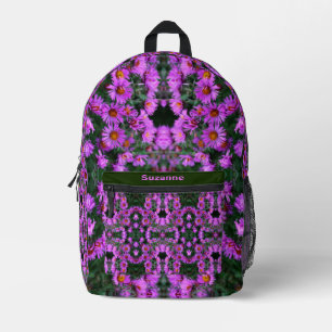 Rosa Aster-Blume Abstrakt Personalisiert Bedruckter Rucksack