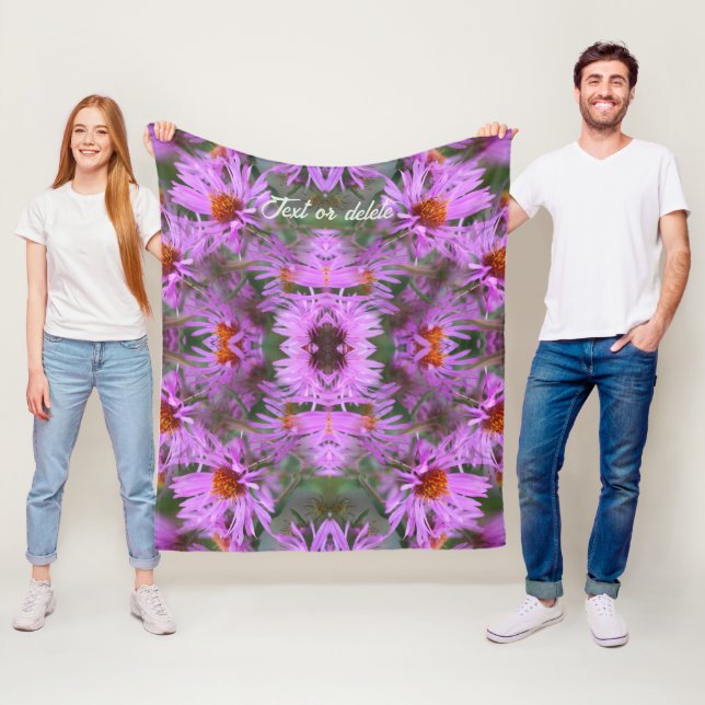 Rosa Aster-Blume Abstrakt Personalisiert Fleecedecke (Beispiel)