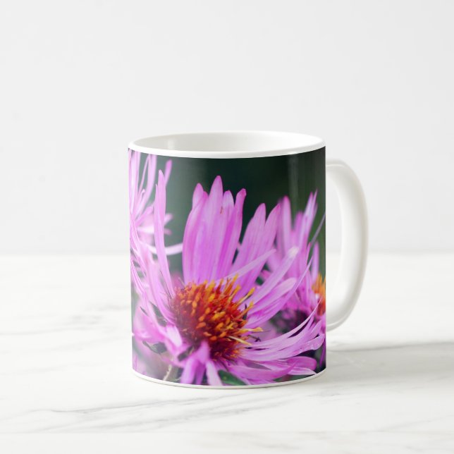 Rosa Aster-Blume Personalisiert Kaffeetasse (VorderseiteRechts)