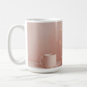 Rosa Ästhetik-Tasse - Boho Trockenblumen-Tasse  Kaffeetasse
