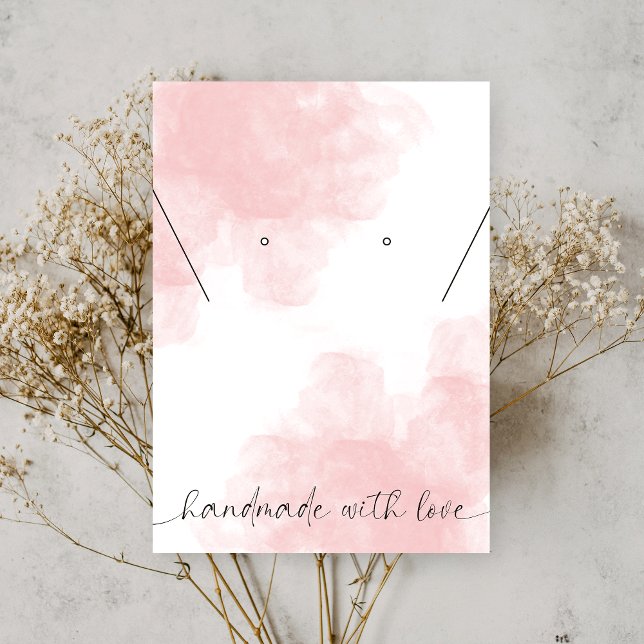 Rosa ästhetische Wasserfarben-Logo-Schmuck-Anzeige Visitenkarte (Von Creator hochgeladen)