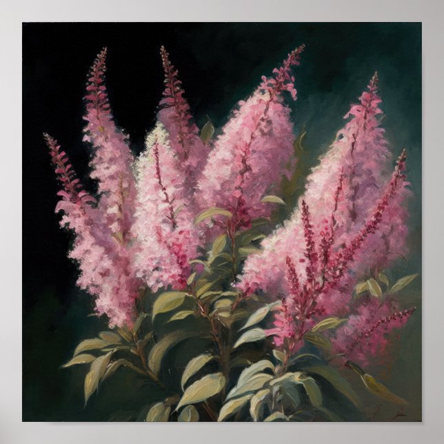 Rosa Astilbe Blume Art Print Poster (Vorne)