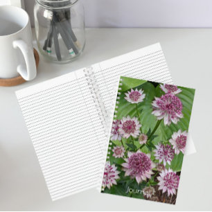 Rosa Astrantia Blüten Floral Notizbuch