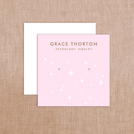 Rosa Astrologie Sterne Erden Schmuckanzeigekarte Quadratische Visitenkarte