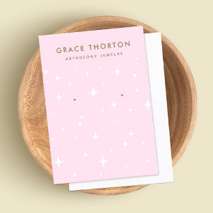 Rosa Astrologie Sterne Erden Schmuckanzeigekarte Visitenkarte