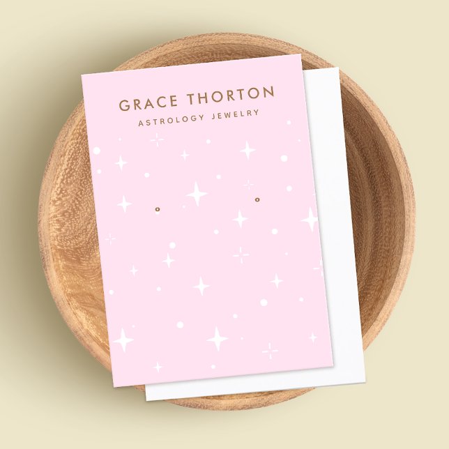 Rosa Astrologie Sterne Erden Schmuckanzeigekarte Visitenkarte (Von Creator hochgeladen)