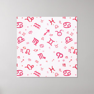 Rosa Astrologie Zodiac Symbol Zeichen Leinwanddruck