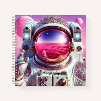 Rosa Astronauten-Notizbuch. Notizbuch