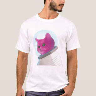 Rosa Astronautenkatze T-Shirt