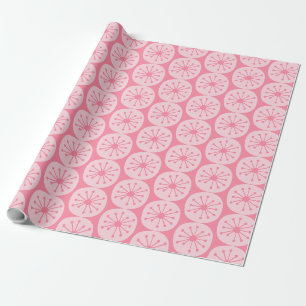Rosa atomare Punkte im Midcentury-Modern-Stil Geschenkpapier