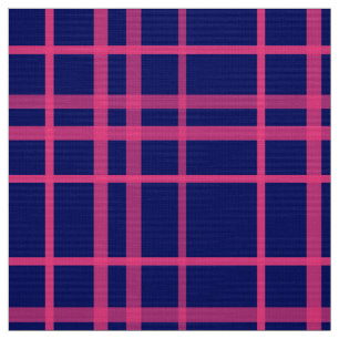 Rosa auf blauem Karomuster-Linien-Design  Stoff