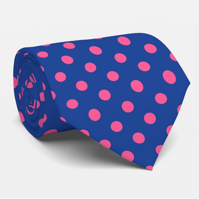 Rosa auf blauem Punkte-Muster-Design Krawatte (Von Creator hochgeladen)
