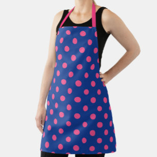 Rosa auf blauem Punkte-Muster-Design Schürze
