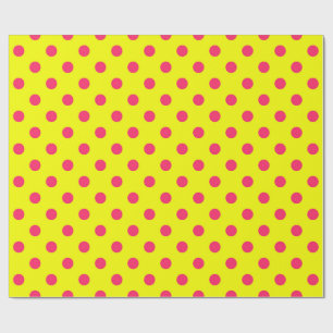 Rosa auf gelben Punkten Musterdesign Geschenkpapier