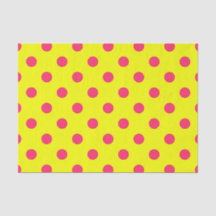 Rosa auf gelben Punkten Musterdesign Seidenpapier