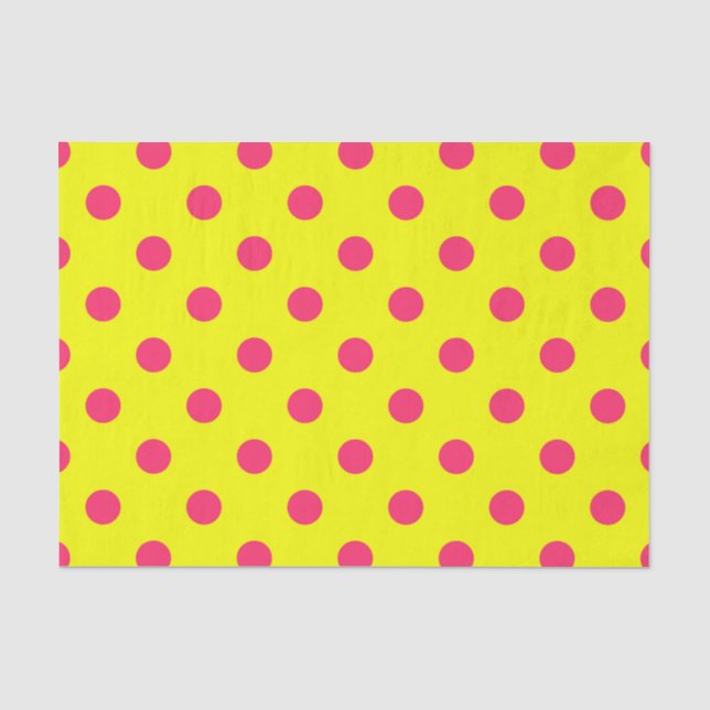 Rosa auf gelben Punkten Musterdesign  Seidenpapier (Vorderseite)