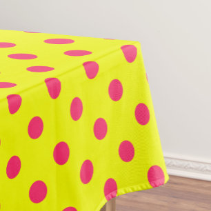 Rosa auf gelben Punkten Musterdesign Tischdecke