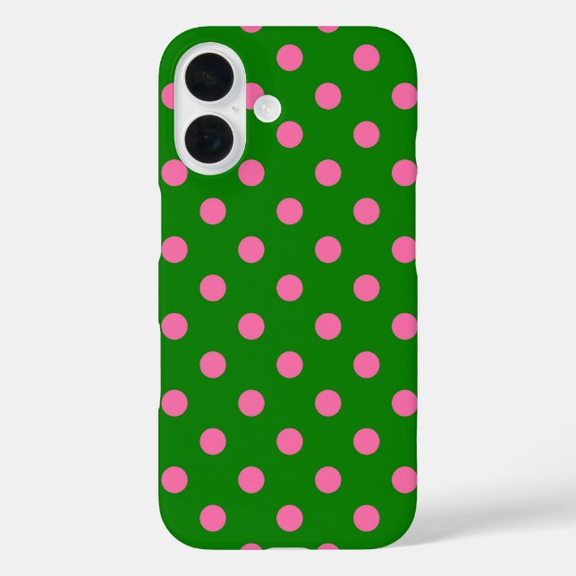 Rosa auf grünem Polka-Punkte-Musterdesign  Case-Mate iPhone Hülle (Rückseite)