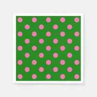 Rosa auf grünem Polka-Punkte-Musterdesign