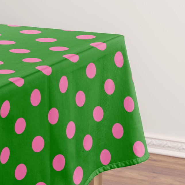 Rosa auf grünem Polka-Punkte-Musterdesign  Tischdecke (Von Creator hochgeladen)
