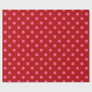 Rosa auf rotem Polka Dots Design Geschenkpapier