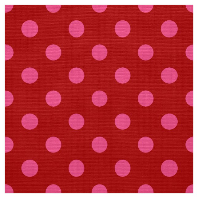 Rosa auf rotem Polka Dots Design Stoff (Muster)