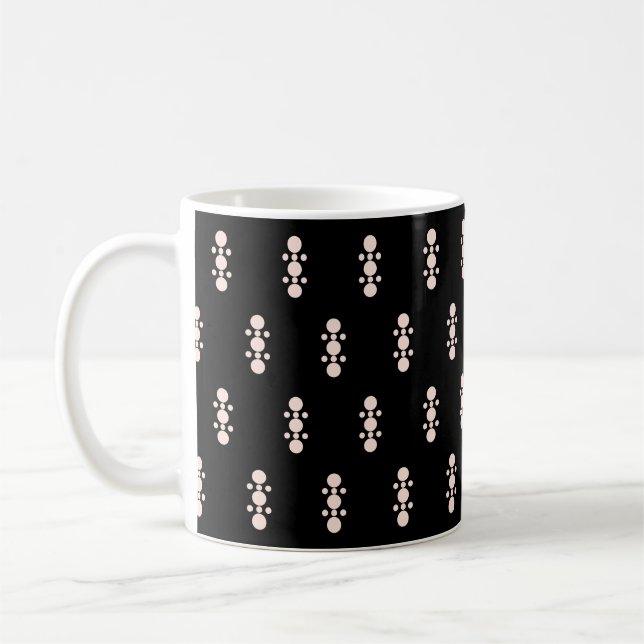 Rosa auf schwarzem Design Kaffeetasse (Links)