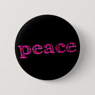 Rosa auf schwarzem Frieden Button