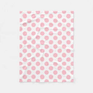 Rosa auf weiße große Polka-Punkte Fleecedecke