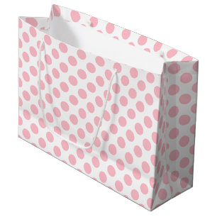 Rosa auf weiße große Polka-Punkte Geschenktüte