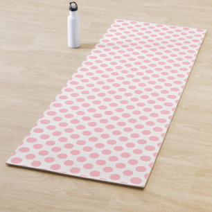Rosa auf weiße große Polka-Punkte Yogamatte