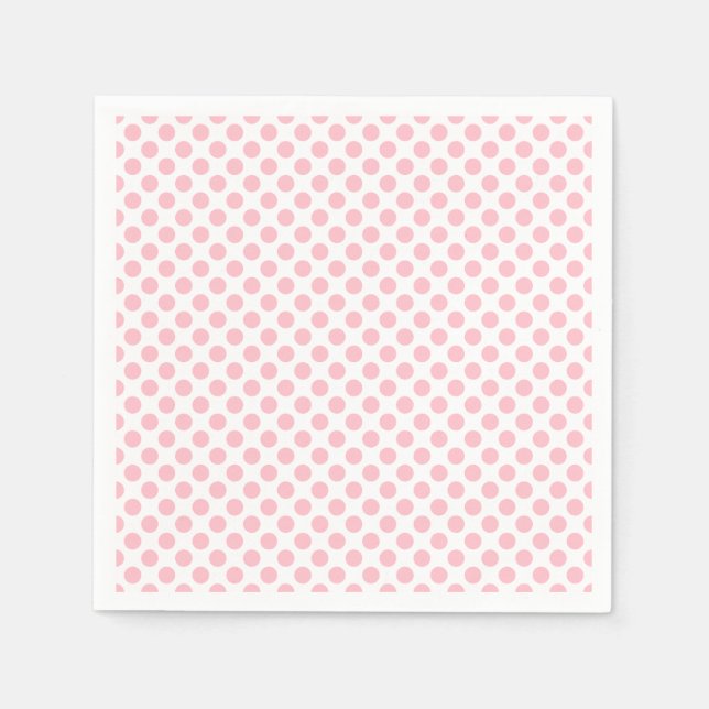 Rosa auf weißem Polka-Dotierpapier mittlerer Größe Serviette (Vorderseite)