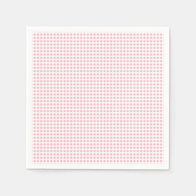 Rosa auf weißem weißem, horizontalem Polkapfelpapi Serviette (Vorderseite)