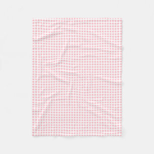 Rosa auf weißen, kleinen, horizontalen Polka-Punkt Fleecedecke