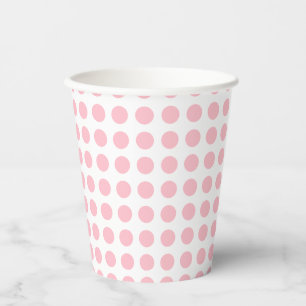 Rosa auf weißen mittelgroßen horizontalen Polka-Pu Pappbecher