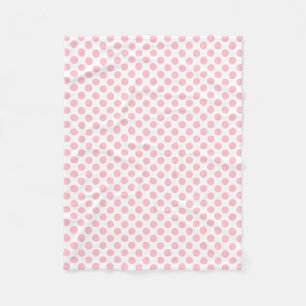 Rosa auf weißen mittelgroßen Polka-Punkten Fleecedecke