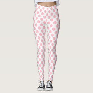 Rosa auf weißen mittelgroßen Polka-Punkten Leggings