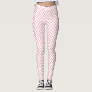 Rosa auf weißen Polka-Punkten kleiner Größe Leggings