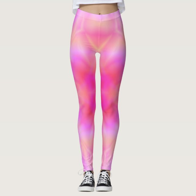 Rosa Aufflackern Leggings (Vorderseite)