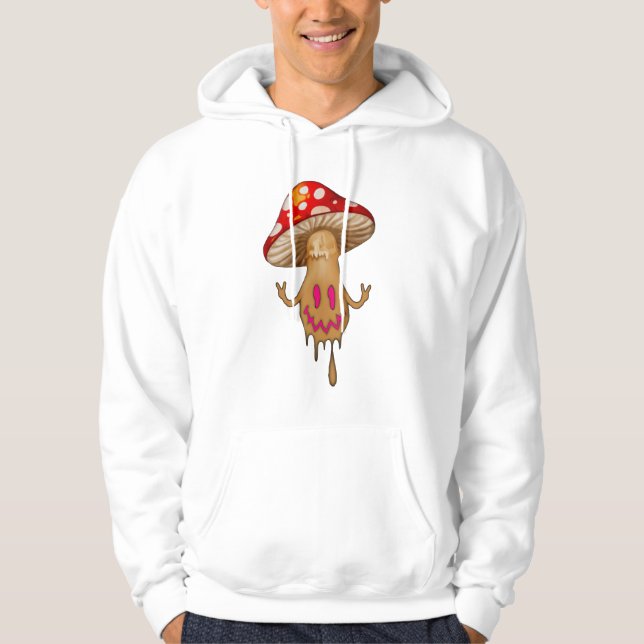 Rosa Augen Niedlich Mushroom Hooded Sweatshirt (Vorderseite)