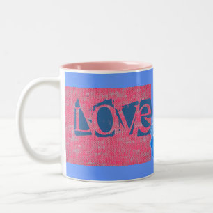 Rosa Ausgebranntes Muster Frieden Liebe Schicksal  Zweifarbige Tasse