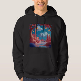 Rosa Außerirdische Welt Hoodie