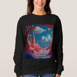 Rosa Außerirdische Welt Sweatshirt