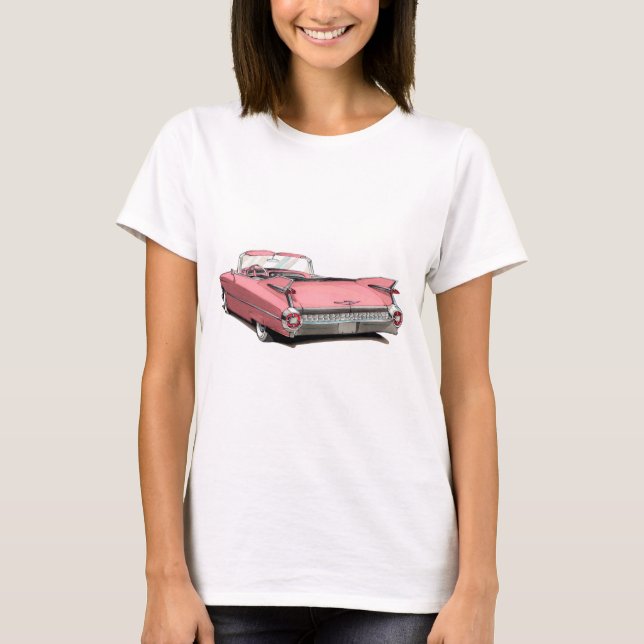 Rosa Auto 1959 Cadillacs T-Shirt (Vorderseite)