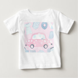 Rosa Auto AI Kunst Baby T-shirt